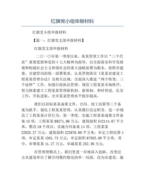 模板-红旗党小组申报材料
