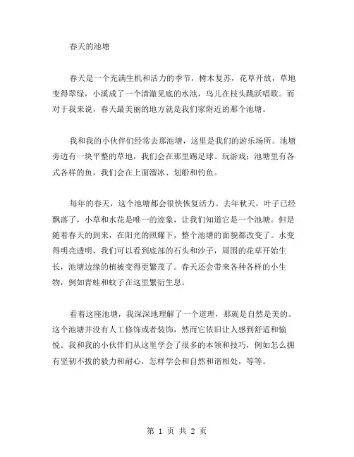 春天的池塘作文范文