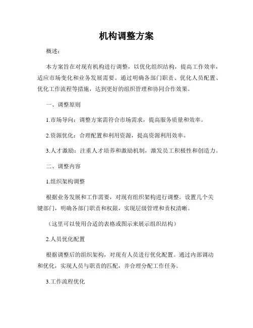 机构调整方案