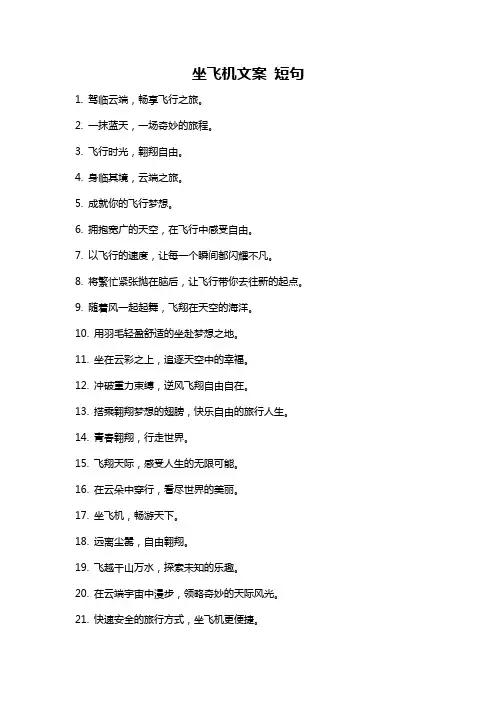 坐飞机文案 短句