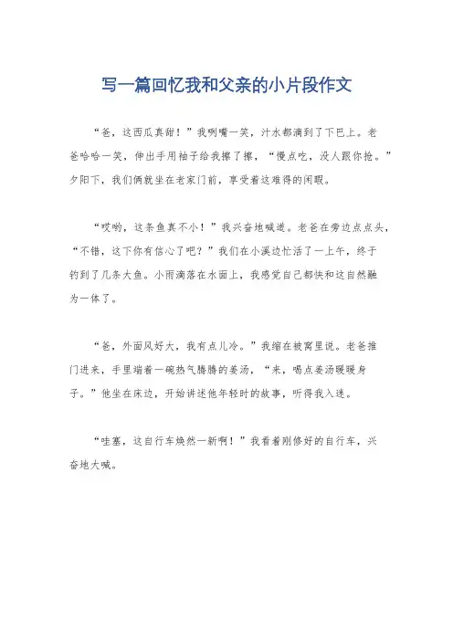 写一篇回忆我和父亲的小片段作文