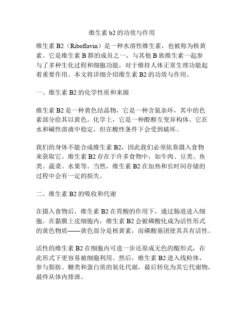 维生素b2的功效与作用