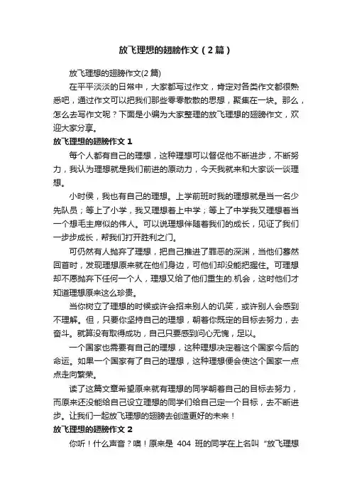放飞理想的翅膀作文（2篇）