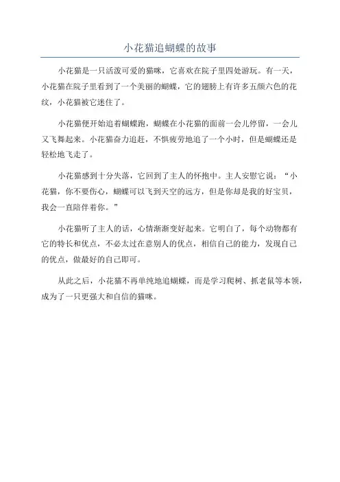 小花猫追蝴蝶的故事