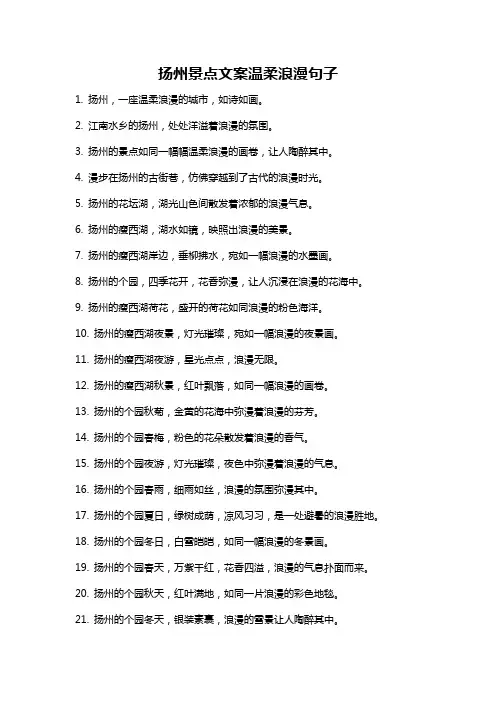 扬州景点文案温柔浪漫句子