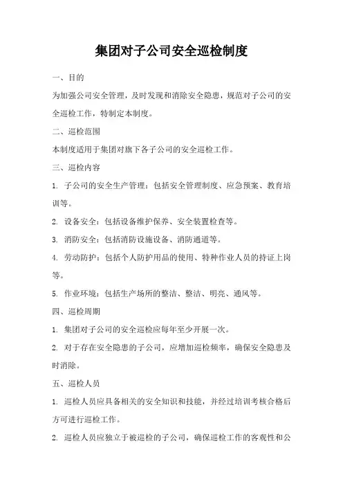 集团对子公司安全巡检制度