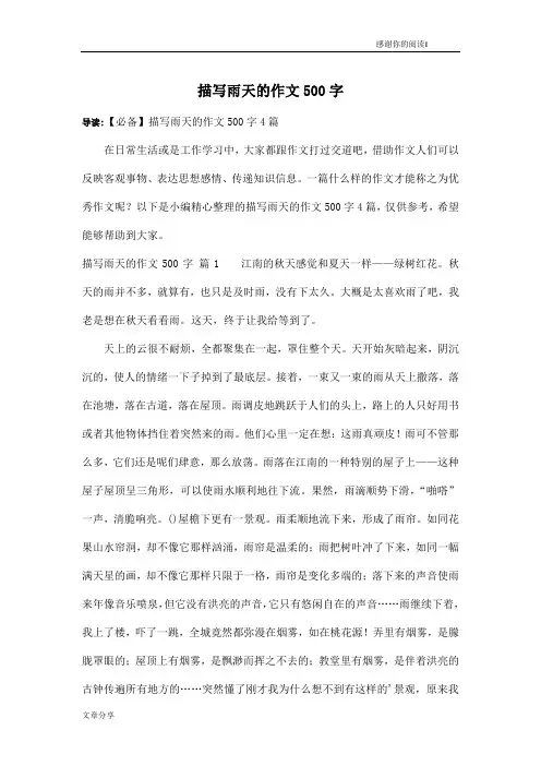 描写雨天的作文500字_8