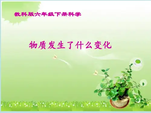 六年级下册科学说课课件 - 2.2 物质发生了什么变化｜教科版(共11张PPT)