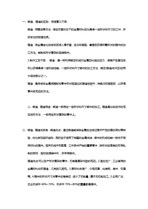 锻造和铸造的区别
