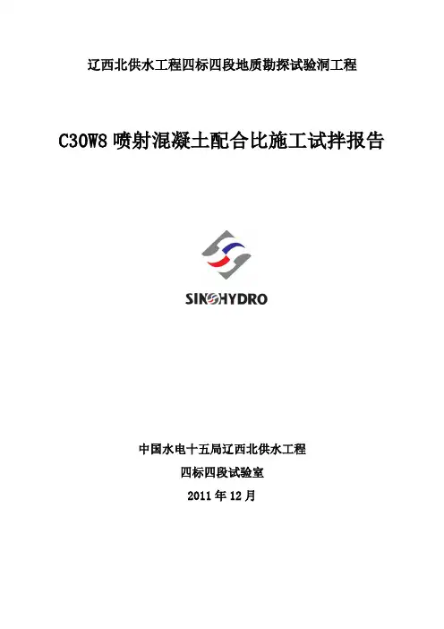 C30喷射混凝土配合比施工试拌报告328