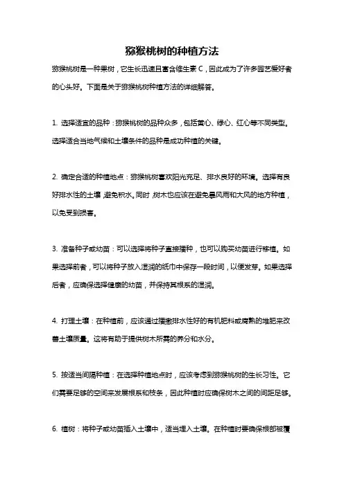 猕猴桃树的种植方法