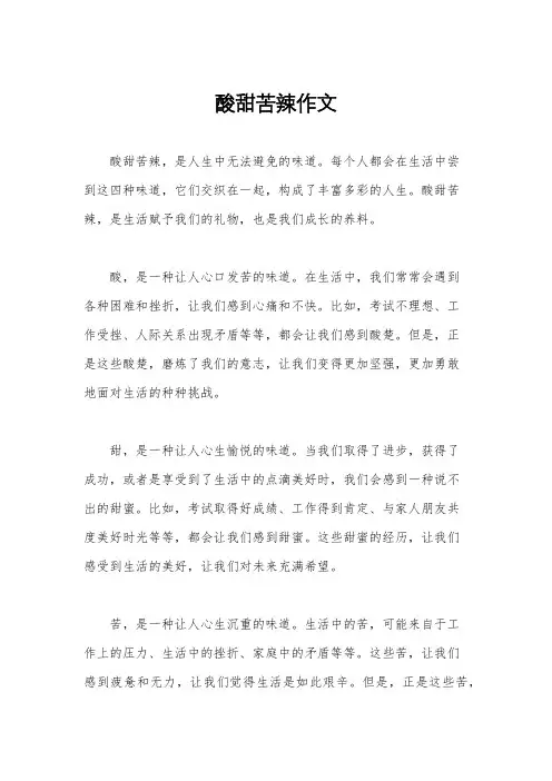 酸甜苦辣作文