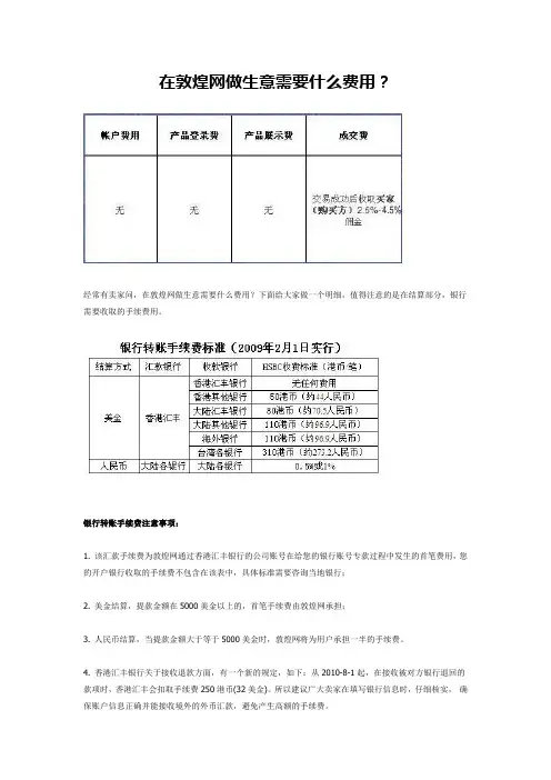 敦煌网收费明细