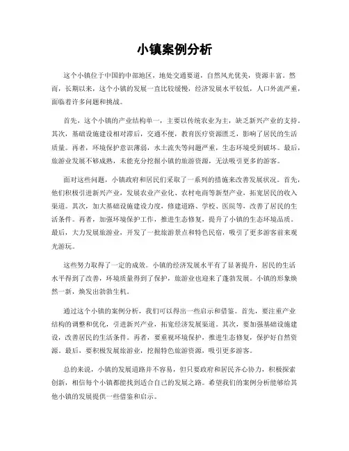 小镇案例分析