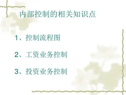 内部控制流程图与相关控制培训课程PPT(共 37张)