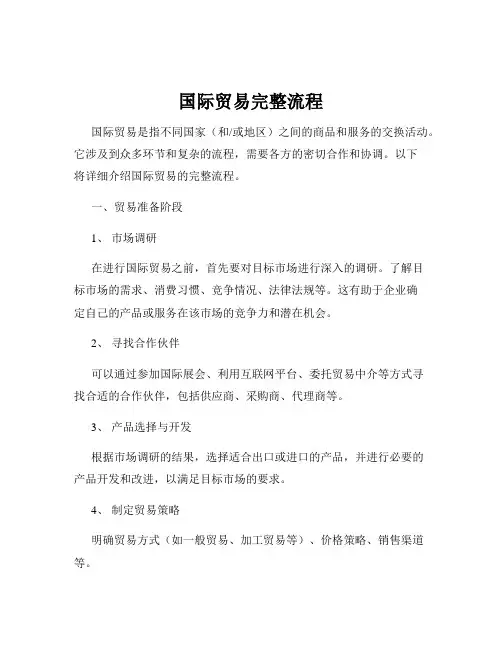 国际贸易完整流程