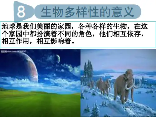 教科版科学六年级上册生物多样性的意义