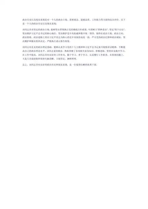 政治历史以及现实表现