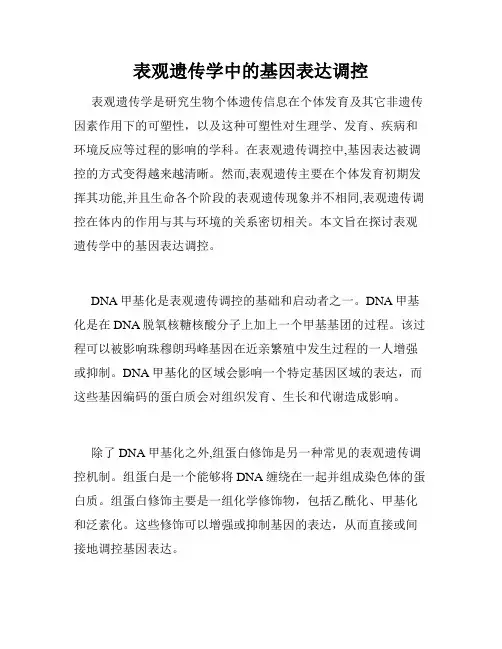 表观遗传学中的基因表达调控