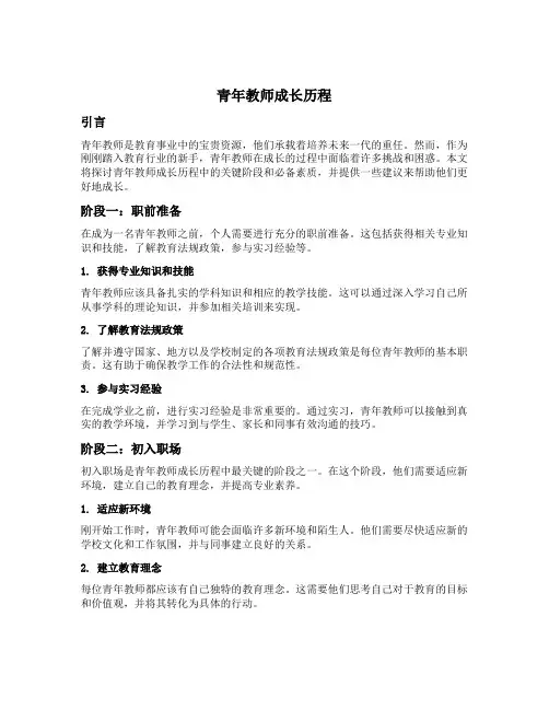 青年教师成长历程