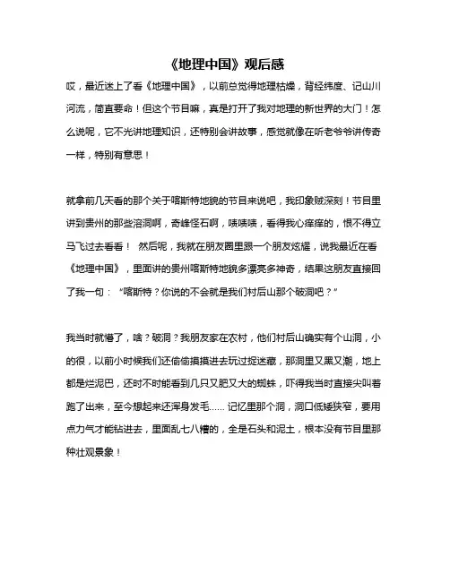 作文《《地理中国》观后感》
