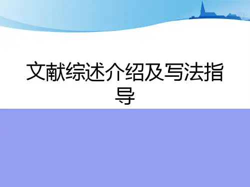 文献综述介绍及写法指导