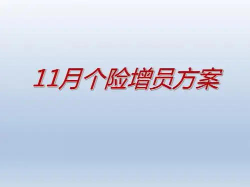 11月个险及收展增员方案13页