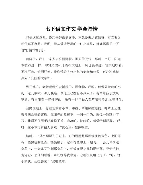 七下语文作文 学会抒情
