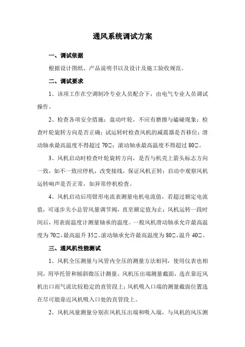 通风系统调试方案