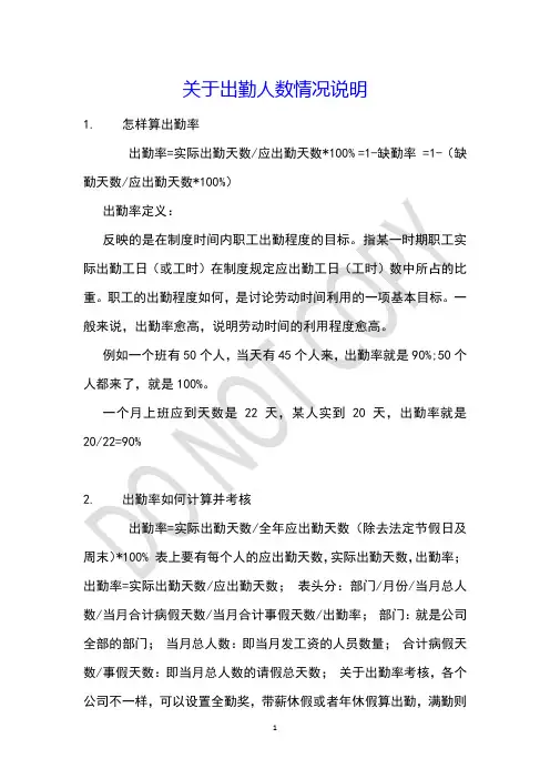 关于出勤人数情况说明