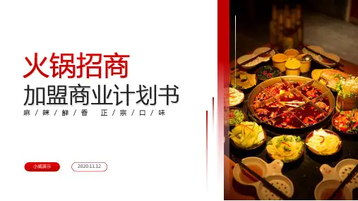 红色餐饮行业招商加盟宣传PPT模板