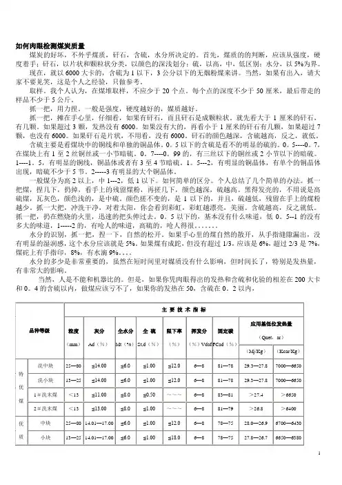 如何检测煤炭质量