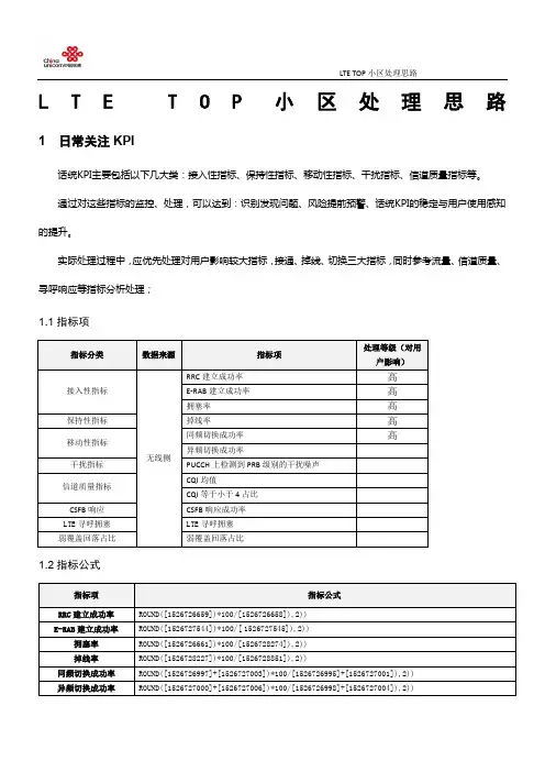 4G-KPI优化流程