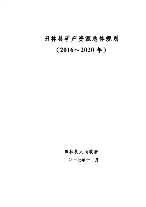 田林矿产资源总体规划