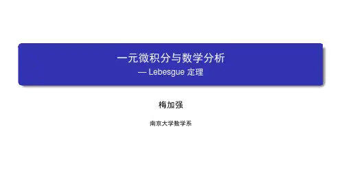 数学分析(一)：一元微积分 南京大学 7  第七章拾遗 (7.3.1)  Lebesgue定理