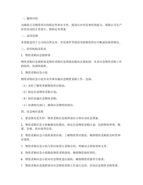 物资采购应急预案