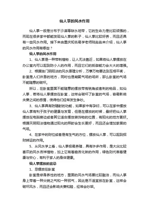 仙人掌的风水作用