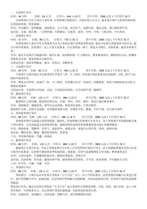 中医理疗项目