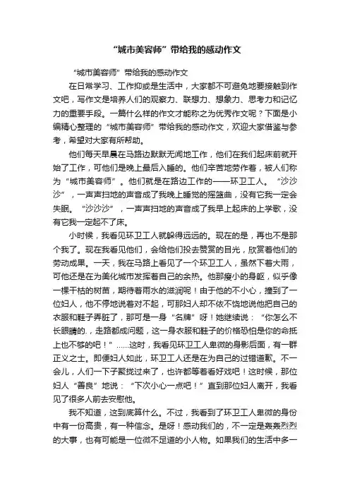 “城市美容师”带给我的感动作文