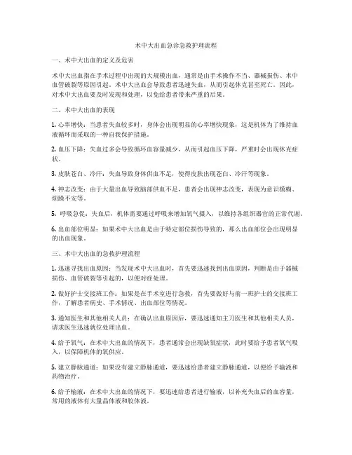 术中大出血急诊急救护理流程