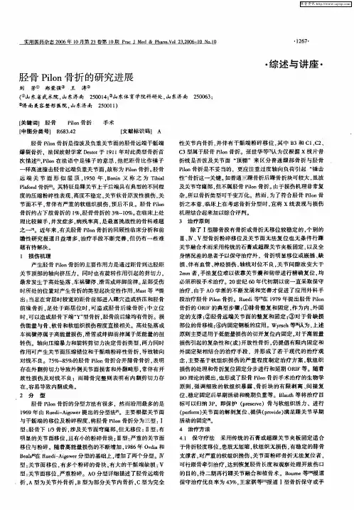 胫骨Pilon骨折的研究进展