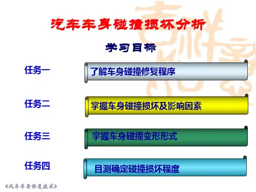 (新版)汽车车身钣金修复技术课件：汽车车身碰撞损坏分析
