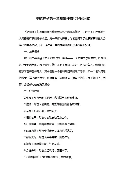 骆驼祥子第一章故事梗概和好词积累
