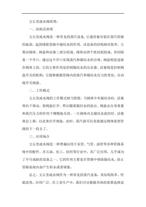 文丘里疏水阀原理