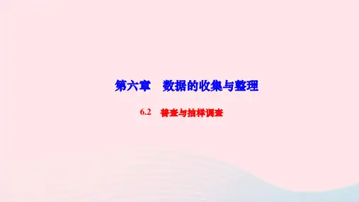 2022七年级数学上册第六章数据的收集与整理6.2普查与抽样调查作业课件新版北师大版20221119