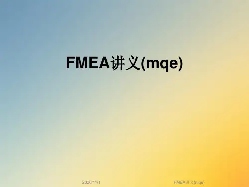 FMEA讲义(mqe)