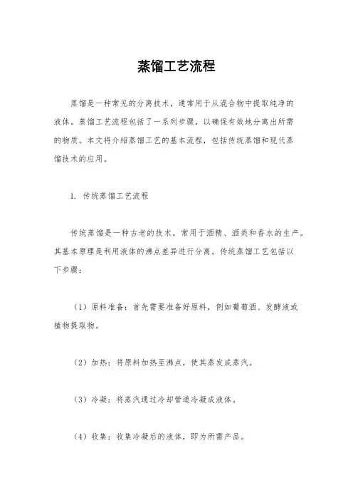 蒸馏工艺流程
