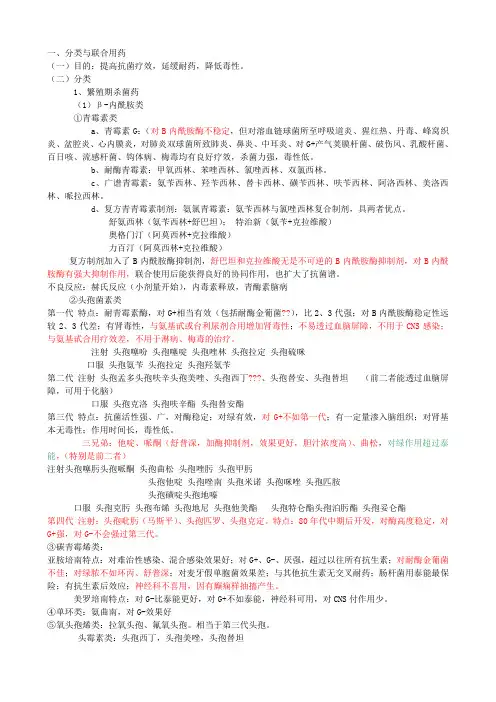 抗生素的应用及经验