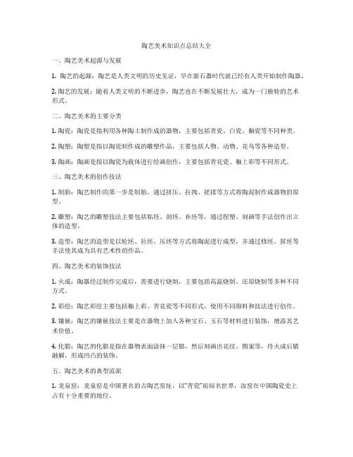 陶艺美术知识点总结大全