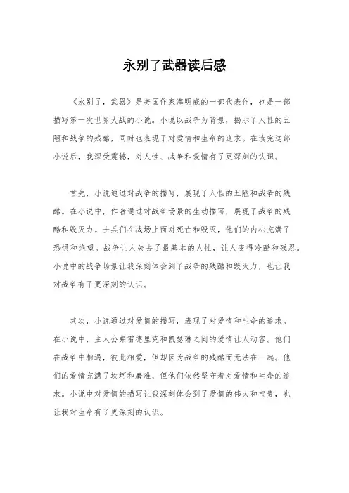 永别了武器读后感